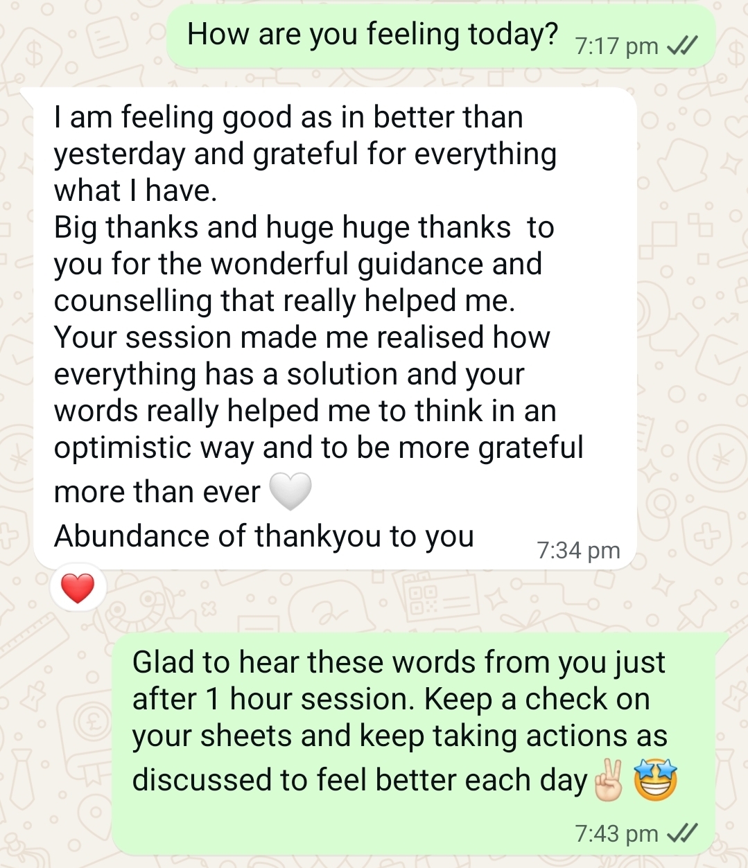 Message from a parent Divya has guided 5